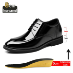 Luksuslikud Meeste Lakknahast Liftikud Kingad Meeste &Uuml;lemise K&otilde;rguse Suurendamise Tald 6cm/8cm Must Formaalne &Auml;ri T&otilde;stvad Pulmad Meeste Kingad 37 black