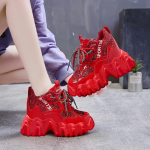 Disainer paksud tossud naiste platvormkingad Mood hingav k&otilde;rgus, suurem paks alumine naiste jalatsid Basket Femme 40