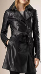 Trenchcoat Halloweeni Vabaaja Formaalne Stiilne Naiste Must Ehtne Lambanahk S must