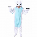 Kigurumi &uuml;likond lastele, Hambuline multikakujuline pidžaama lastele, Poiste ja t&uuml;drukute looma-pidžaama, Tegelase koduriided, Cosplay peokost&uuml;&uuml;m 100 valge