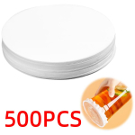 500 tk Valge Lekkimiskindel Tassikaas Ringikujuline Tihenduspaberipadi &Uuml;levoolu Takistav Paber Sobib Plastikust Joogile Piimateele Kohvile Joogile