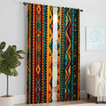2 tk 2D lame tr&uuml;kiga aknaviinid Aafrika triip Masinpestav kangas Ilma elektrita Perepeo kaunistus T&auml;iuslik 29x65in(75x166cm)