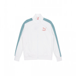 Puma Ikooniline v&auml;rviplokkidega jooksu- ja treeningjakk p&uuml;stkrae ja meestele m&otilde;eldud pealisr&otilde;ivastega valge 531377-57 L