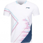 Li Ning Sportlik Vabaaja Lihtne Pullover L&uuml;hikeste Varrukatega Sulgpallis&auml;rk Unisex Top Valge AAYV051-2 3XL