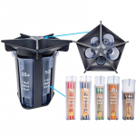 M&uuml;ndipank M&uuml;ndikorraldaja M&uuml;ntide loendur koos 5-&uuml;hes m&uuml;ndisorteerija toru &uuml;mbristega hoidikuga T&otilde;hus vahetuspank m&uuml;ntidele must