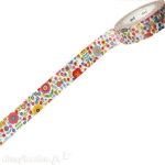 Masking tape - Multicolore - 1,5 cm x 10 m - Ruban adh&eacute;sif washi - D&eacute;coration cr&eacute;ative - Autocollant mitmev&auml;rviline