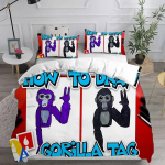 M&auml;ngu tekikott Gorilla Tag padjap&uuml;&uuml;r Voodipesukomplekt T&auml;iskasvanud Poiss T&uuml;druk Magamistoa kaunistus Lapsed &Uuml;ksik Kahekohaline Suur suurus 150x200cm 3pcs