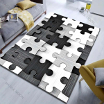 Must-valge puslet&uuml;kkide kunstitr&uuml;kiga vaip elutuppa magamistuppa voodi k&otilde;rvale diivani alla p&otilde;randamatt moodne kodu kaunistus vaip kingituseks 50x80cm (20x31in) white