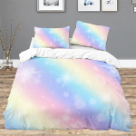 Voodi Vikerkaar Kolmeosaline V&auml;rvi J&auml;rkj&auml;rguline Muutus S&auml;ra 3D Digitaaltr&uuml;ki Komplekt 135 * 200Cm 50 * 80cm * 1 two-piece set