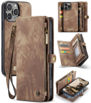 CaseMe 008 Eemaldatav Multifunktsionaalne Nahast Telefonikott For iPhone 16 Pro Max pruun