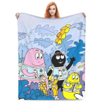 Barbapapa korallfliisist pl&uuml;&uuml;sist pleed Armsad multikakatted diivanile, reisimiseks Kerge voodipesu pleedid 30x40in