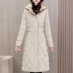 Talvised pikad parkad naistele Mantel Uus Pluss Suurus Paks soe puuvillane polsterdatud mantlid Naiste Korea stiilis talvejoped kapuutsiga L