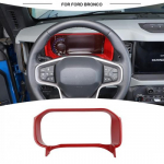 Red Car Dashboard trument Frame Decor Cover Trim Bezels For Ford Bronco +