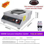 3500W/4200W/5000W Hotelli s&ouml;&ouml;kla spetsiaalne k&uuml;ttepliit K&ouml;&ouml;gitarbed Suure v&otilde;imsusega kaubanduslik induktsioonpliit