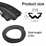 2.5m CRL Flexible Flocked Rubber Glass Run Channel Universal for ford 2 and 4 door sedans Buses and RV Windows Car Accessories 2.5m