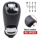 Car Manual Gear stick shift knob gearbox shift knob boot For Skoda Octavia A5 A6 2004 - 2012 Gearbox handle gear lever knob 6 Speed Leather