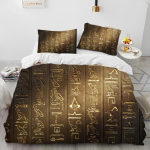 Egiptuse m&uuml;toloogia Farao Hierogl&uuml;&uuml;fid Voodipesukomplekt Tekikott Voodikomplekt Tekikate Padjap&uuml;&uuml;r Tekk Kuninga Suurus Kuninganna Suurus 90x190cm(35x74inch) black