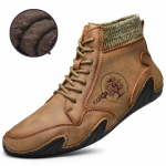 Veekindlad Nahast Meeste Saapad Talvised Karusnahaga Super Soojad Lumesaapad Meeste Talvised Vabaajajalatsid Tossud K&otilde;rge &uuml;laosaga L&auml;&auml;ne poolsaapad 38