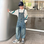 Laste teksa kombinesoon T&ouml;&ouml;riided Teismeliste Poiste Mood Streetwear Kombinesoonid Laste Traksidega Jeansid Traksid Rinnat&uuml;kiga P&uuml;ksid Cowboy R&otilde;ivad 120cm sinine
