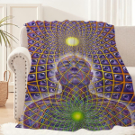 Alex Grey Trippy Ps&uuml;hhedeelne Tekk Tekk Diivanile Diivanile Reisimiseks Kodu Piknikuks Flanellist Tekk S&uuml;nnip&auml;evakingitus Soe Mugav 30x40in gray