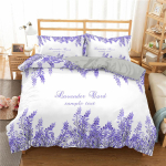 Lavendli tekikottide komplekt Lilla Romantiline teema Ilusad lilled Pol&uuml;ester tekikate Kuninglik Kuninganna suurus T&uuml;drukutele Naistele Lastele AU Single(140*210cm)3pcs gray