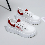 Naiste suvised vabaajajalatsid, libisemisvastased, mood, paelad, paksud platvormiga tossud, v&otilde;rgust hingavad jalutusjalatsid PU-nahast spordijalatsid, naiste jooksutossud 39 punane