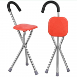 Adjustable Walking Stick with Seat - 3-Legged Folding Cane Stool for Elderly, Non-Slip & Portable Support, crutch chair, walkers