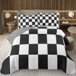 Ruuduline voodikate Must ja valge ruuduline voodipesukomplekt Talumaja Buffalo ruuduline kattepleed Geomeetriline ruuduline voodikate AU Single(140*210cm)3pcs gray