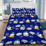 Tekikate Padjap&uuml;&uuml;r Voodipesu Komplekt Naljakas Donald Duck T&auml;iskasvanud Poiss T&uuml;druk Magamistoa Kaunistus Laste Kingitus &Uuml;he Kahekohaline Suur Suurus EU Double(200*200cm)3pcs