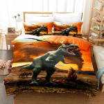 Jurassic ajastu dinosaurus voodipesukomplekt lastele, tekikott, padjap&uuml;&uuml;rid, mikrokiudkangas, poiste magamistoa kaunistus, T-Rex Raptors EU single(135x200cm)