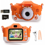 X5S Laste digikaamera HD 1080P 20MP Laste rebukamera USB-laadija Sisseehitatud m&auml;ngukaamera P&otilde;rutuskindel silikoonist kaitsekaas