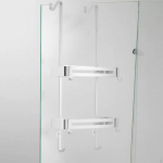 Bathroom Shower Hanging Rack Organizer Durability Easy to Install with Suction Cups Space Saving valge
