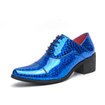 Uued Meeste Terava Otsaga H&otilde;bedased Kuldsed Sinised S&auml;tendavad Lakknahast Kleidi Vabaaja Jalan&otilde;ud Pulmakleit Homecoming Jalan&otilde;ud Zapatos Hombre 38 blue
