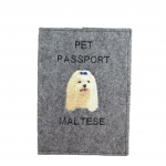 Maltese - Dog passport case, document case, gift for the traveller from the Art-Dog brand hall v&auml;rv