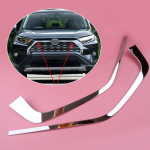 2Pcs Car Chrome Stainless steel Front Grill Grille Cover Decorative Trim Strips Mouldings Fit for Toyota Rav4