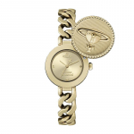 Vivienne Westwood Kvartsikell Roostevabast terasest k&auml;ev&otilde;ru 25 mm Kuldne sihver Ketiga k&auml;ev&otilde;ru Naiste kellad DWVV323CPGD Regular Watch Box