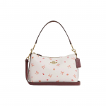 Coach Clara 26 Vibu Prindiga Riistvara Silt T&otilde;mblukuga Sulgemine Nahast T&otilde;mblukuga K&auml;ekott Naiste T&otilde;mblukuga K&auml;ekott Valge CN687-IMWDA Basic Set (Bag+Dust Bag)