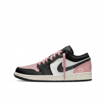 Jordan Air Jordan 1 Kulumiskindlad Madalad Rula Kingad Unisex Must Valge Roosa 553560-081(Team577-) 36.5