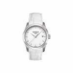 Tissot Couturier Kvarts 100 M Veekindel Kell 32 Mm Valge sihverplaadi Roostevabast terasest korpus Nahast rihm Naiste kellad T035.210.16.011.00 Regular Watch Box,White Dial