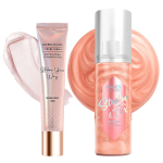FACES CANADA Strobe Glow & Fix Duo | Strobe kreem - roosakuld (18 ml) + Ultime Pro Strobe Meigikinnitaja (50ml) | Aluskreem + Valgustoonija + Niisutav kreem