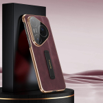 Retro vertikaalse tekstuuriga nahast telefoni&uuml;mbris Huawei Pura 80 Ultra P80 Pro Plus jaoks, sulamist tugi, peente aukudega objektiivi kaitsekate Huawei Pura 80 Pro+ pruun