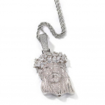 THE BLING KING Suur Jeesuse Ripatsiga Kaelakee T&auml;ielikult J&auml;&auml;ga Kaetud Kuupmeetrilise Tsirkooniga V&otilde;lu Tennis Kaelakee Mood Hip-Hop Ehted Rope chain&16inch h&otilde;be