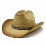 Meeste j&auml;ik &otilde;lek&uuml;bar Western Panama Cowboy stiilis, kevad-suvine p&auml;ikesem&uuml;ts M（56-58cm） khaki