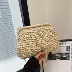 Suvine Disaineri &Otilde;lakott Crossbody Kott Kootud Kuppelkott Naiste Pelmeeni Kujuline Crossbody Randakott Fash Pilveke Koti beež