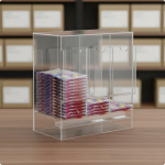 TCG kaardim&auml;ngu laienduspakettide dosaator Lihtsa ligip&auml;&auml;suga akr&uuml;&uuml;lvitriin Kaitstud 3-compartment Clear