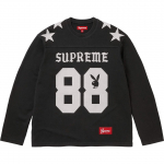 Supreme x Playboy pikkade varrukatega jalgpallitopp Must L