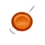 Kvaliteetne vaskkattega mittekleepuv pann erinevates suurustes orange