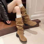 Uued Kvaliteetsed Naiste Wasteland Stiilis Vintage Eemaldatavate Saapad Silindrilised L&auml;&auml;nesaapad Naistele Saapad Kingad 35-42 Zapatos Mujer 35 khaki
