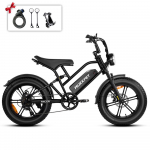 Mukkpet Racer Elektriline Jalgratas 250W Mootor 20 Paks Rehv T&auml;ielikult Amorditud T&auml;iskasvanute Elektriline Jalgratas Tippkiirus 25km/h Kaks ketaspidurit 48V 18AH 7 K&auml;iku