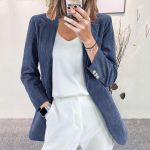 Naiste velvetist bleiser, slim fit, avatud esiosaga jakk, elegantne vabaaja kontorir&otilde;ivas, stiilne mantel S